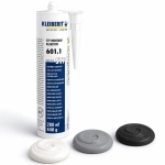 Adeziv de montaj Kleiberit 601.1 STP disponibil în culorile alb, gri și negru pentru lipirea panourilor și oglinzilor
