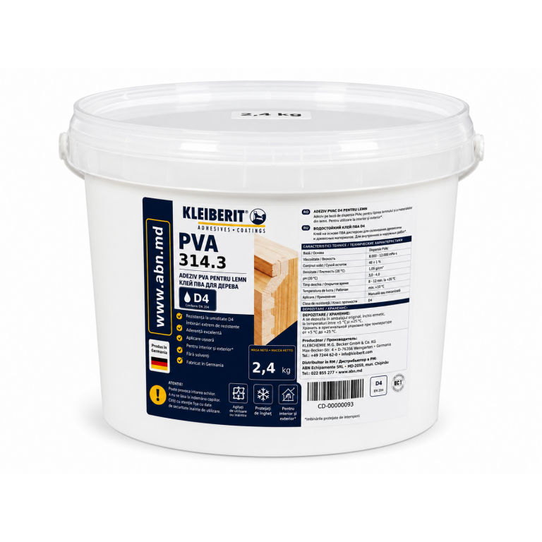 KLEIBERIT 314.3 2.4 kg adeziv PVA D4 pentru lemn