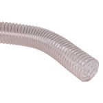 Furtun PU transparent cu spirala metalica pentru exhaustare