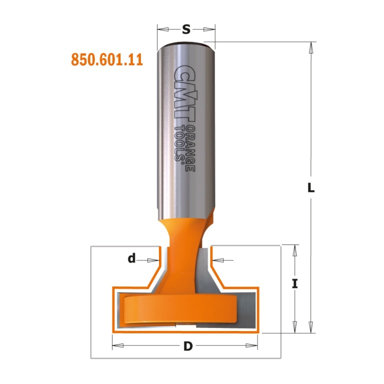 Schema dimensională pentru frezele CMT T-Slot 8/950.1_6
