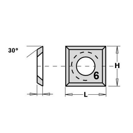 Cuțit amovibil din carbură CMT 790.136.00, 13,6×13,6×2 mm