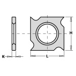 Cuțit amovibil din carbură CMT 790.181.00, 18×18×1,95 mm