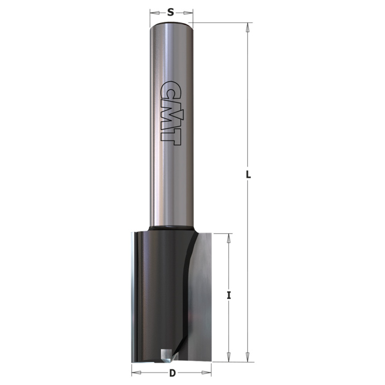 Schema dimensională freză dreaptă CMT seria 177HW – D, I, L și coadă S 12 mm