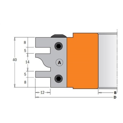 Профильные ножи HWM CMT 695.014A, тип A, 40×24,5×2 мм