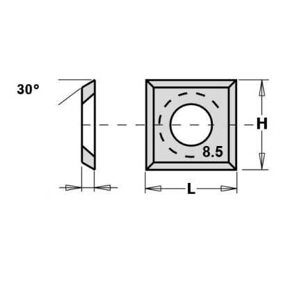 Cuțit amovibil din carbură CMT 790.140.10, 14×14×1,2 mm