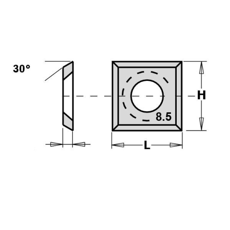 Cuțit amovibil din carbură CMT 790.140.10, 14×14×1,2 mm