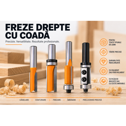 Freze drepte CMT cu coadă pentru lemn
