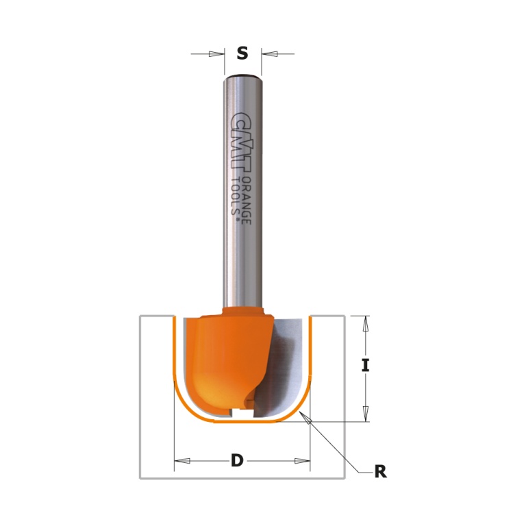 Freză CMT 7/8/951 pentru boluri – desen dimensional S D I R