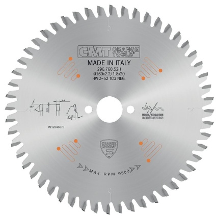 Pânze CMT 296/297 Chrome pentru aluminiu și laminate — detaliu tehnic