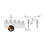 Pânze CMT 296/297 Chrome pentru aluminiu și laminate — detaliu tehnic
