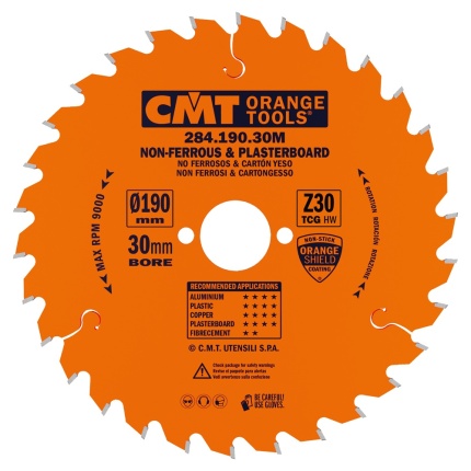 Pânze CMT 284 Orange pentru aluminiu și plastic, +5° — detaliu tehnic