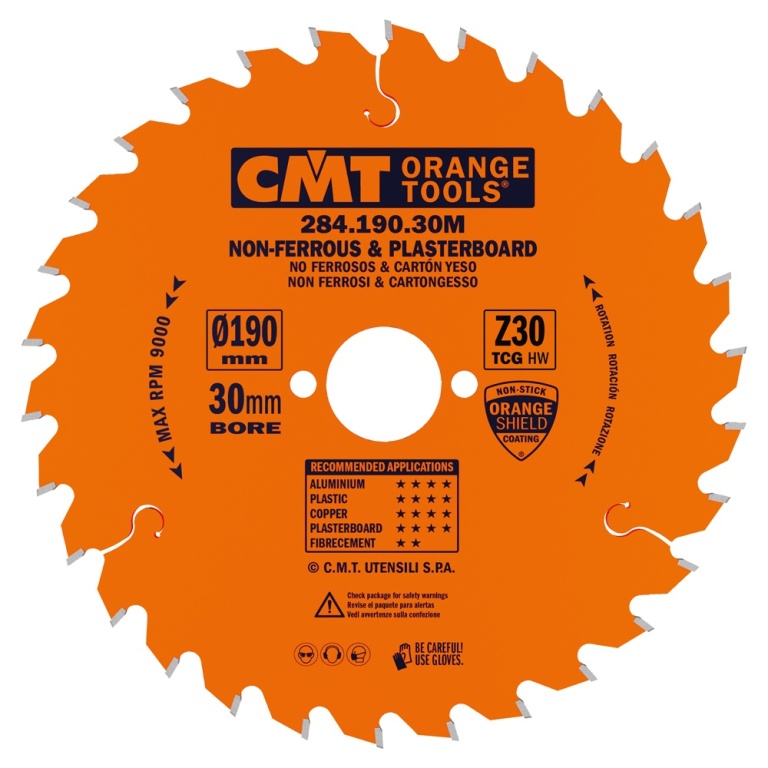 Pânze CMT 284 Orange pentru aluminiu și plastic, +5° — detaliu tehnic