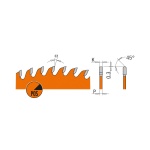 Pânze CMT 284 Orange pentru aluminiu și plastic, +5° — detaliu tehnic