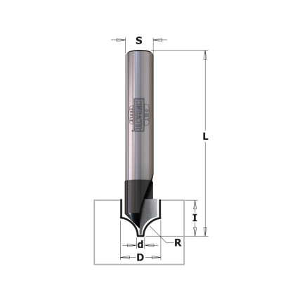 Freză economică CMT Contractor K965-100 profil decorativ, desen tehnic original