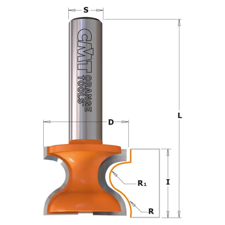Freze CMT pentru glafuri și mânere 955.804/805 – desen cotat CMT