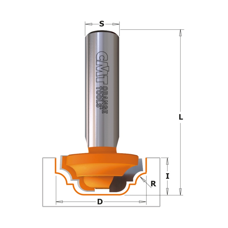 Freză CMT 7/8/948 Plunge Ogee – desen dimensional S D I R L