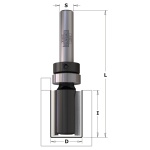 Freză economică CMT Contractor K911B cu rulment superior – desen dimensional D, I, L, S
