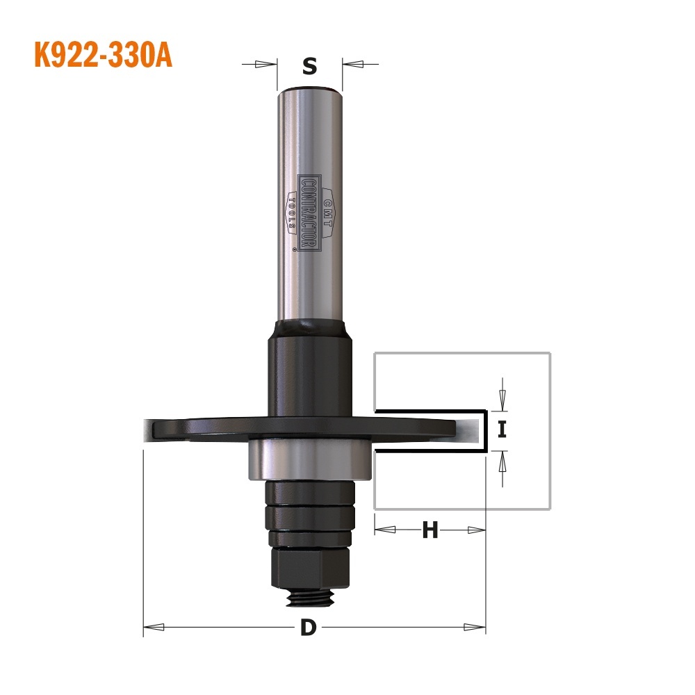 CMT Contractor K922-330A, desen dimensional pentru freză disc de canelat CMT Contractor K922-330A, desen dimensional pentru freză disc de canelat