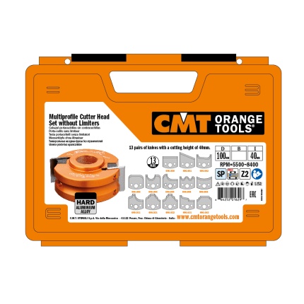 Set de frezare în valiză CMT 692B; configurația 692.013.08 cu alezaj 50 mm