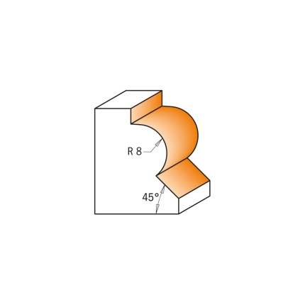 Profil de frezare CMT 954.080, R8 și teșire 45°
