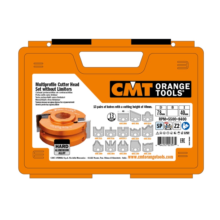 Set de frezare în valiză CMT 692A; configurația 692.013.04 cu alezaj 50 mm