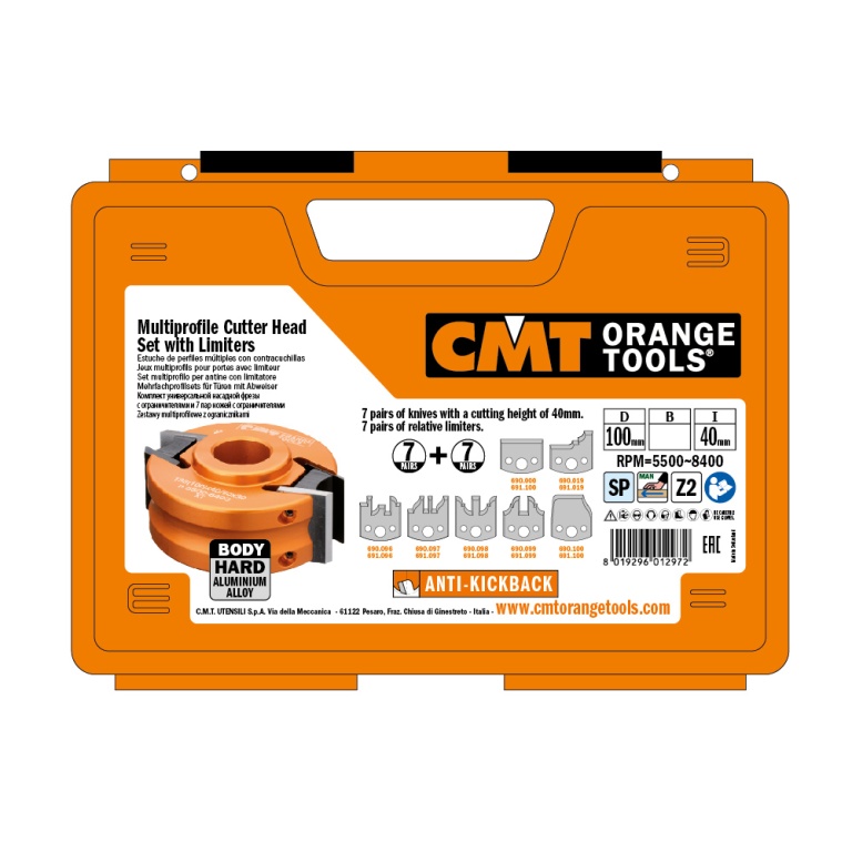 Set de frezare în valiză CMT 693A; configurația 693.013.03 cu alezaj 50 mm