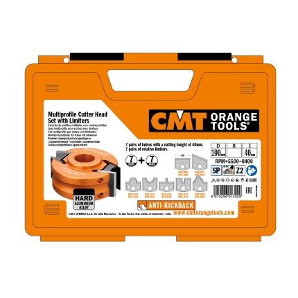 Set de frezare în valiză CMT 693B; configurația 693.013.06 cu alezaj 50 mm